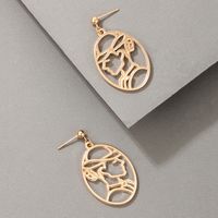 Fashion Abstract Face Hollow Earrings main image 5