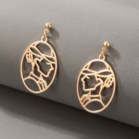 Fashion Abstract Face Hollow Earrings main image 6