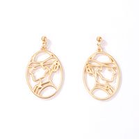 Fashion Abstract Face Hollow Earrings main image 7