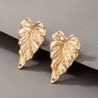 Nouvelles Boucles D&#39;oreilles Feuille D&#39;or Exagérées main image 6