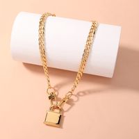 Fashion Lock Pendent Thick Chain Necklace main image 1