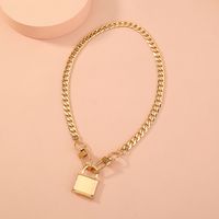 Fashion Lock Pendent Thick Chain Necklace main image 3
