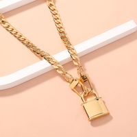 Fashion Lock Pendent Thick Chain Necklace main image 5