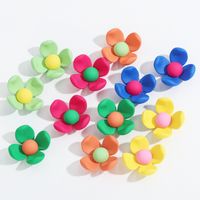 Korean Candy Color Flower Resin Earrings main image 6