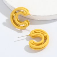 Korean Candy Color C-shaped Alloy Earrings main image 6