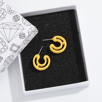 Korean Candy Color C-shaped Alloy Earrings main image 4