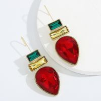 Fashion Alloy Inlaid Colored Gemstone Earrings main image 5