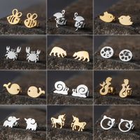 Cartoon Style Plating Stainless Steel No Inlaid Earrings Ear Studs main image 1