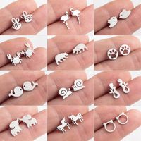 Cartoon Style Plating Stainless Steel No Inlaid Earrings Ear Studs main image 4