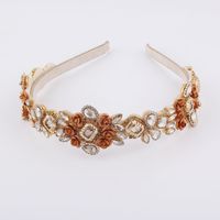 New Fashion Baroque Alloy Diamond Flower Headband main image 6