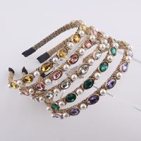 New Fashion Simple Wrapped Diamond Pearl Stirnband main image 2