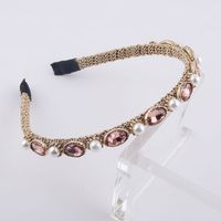 New Fashion Simple Wrapped Diamond Pearl Stirnband main image 4