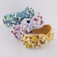 New Fashion Diamond Pearl Flowers Hairband main image 1