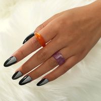 Korean Solid Color Acrylic 2-piece Ring main image 2