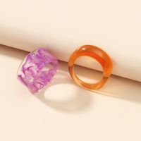 Korean Solid Color Acrylic 2-piece Ring main image 3