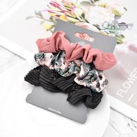 Fashion Solid Color Printing Hair Scrunchies Set main image 3