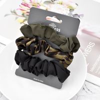 Fashion Solid Color Printing Hair Scrunchies Set main image 5