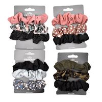 Fashion Solid Color Printing Hair Scrunchies Set main image 6