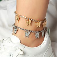 Fashion Diamond Butterfly Anklet Wholesale main image 1