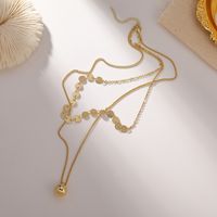 New Double Fashion Disc Beads Chain Necklace main image 4