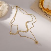 New Double Fashion Disc Beads Chain Necklace main image 5