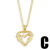 Fashion Mama Letters Heart-shape Copper Zircon Necklace main image 5