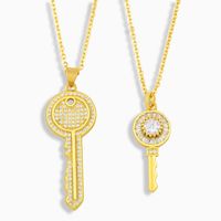 Fashion Key Copper Zircon Necklace Wholesale main image 1