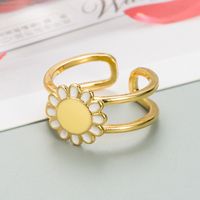 Fashion Double-row Heart-shaped Flower Ring sku image 2