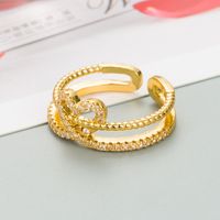 Fashion Double-row Heart-shaped Flower Ring sku image 3