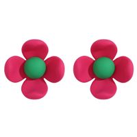 Korean Candy Color Flower Resin Earrings sku image 2