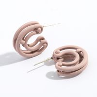 Korean Candy Color C-shaped Alloy Earrings sku image 2