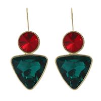 Fashion Alloy Inlaid Colored Gemstone Earrings sku image 4