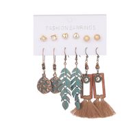 Bohemian Handmade Gemetric Tassel Earrings Set sku image 13