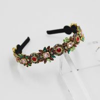 New Fashion Baroque Alloy Diamond Flower Headband sku image 5