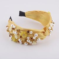 New Fashion Diamond Pearl Flowers Hairband sku image 1