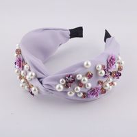 New Fashion Diamond Pearl Flowers Hairband sku image 4