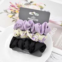 Fashion Solid Color Printing Hair Scrunchies Set sku image 7