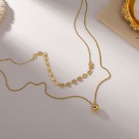 Nouveau Collier De Chaîne De Perles De Disque De Mode Double sku image 1