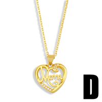 Fashion Mama Letters Heart-shape Copper Zircon Necklace sku image 3