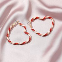Fashion Contrast Color Heart-shaped Earrings sku image 1