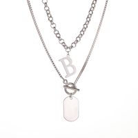 Fashion Metal Letter Double-layer Necklace sku image 1
