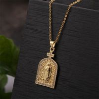 Fashion Holy Lord Mary Copper Inlaid Zirconium Necklace main image 2