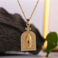 Fashion Holy Lord Mary Copper Inlaid Zirconium Necklace main image 3