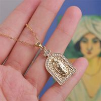 Fashion Holy Lord Mary Copper Inlaid Zirconium Necklace main image 4