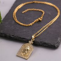 Fashion Holy Lord Mary Copper Inlaid Zirconium Necklace main image 5