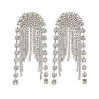 Fashion Rhinestones Long Tassel Earrings main image 6