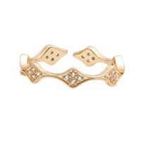 New Han Dong Gate Opening Micro Inlaid Zircon Ornament Gold Temperament Adjustable Index Finger Ring European And American main image 3