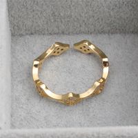 New Han Dong Gate Opening Micro Inlaid Zircon Ornament Gold Temperament Adjustable Index Finger Ring European And American main image 4
