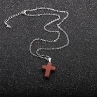 Simple Cross Stainless Steel Necklace Wholesale main image 4