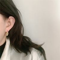 Boucles D&#39;oreilles Filetées En Métal Coréen main image 4